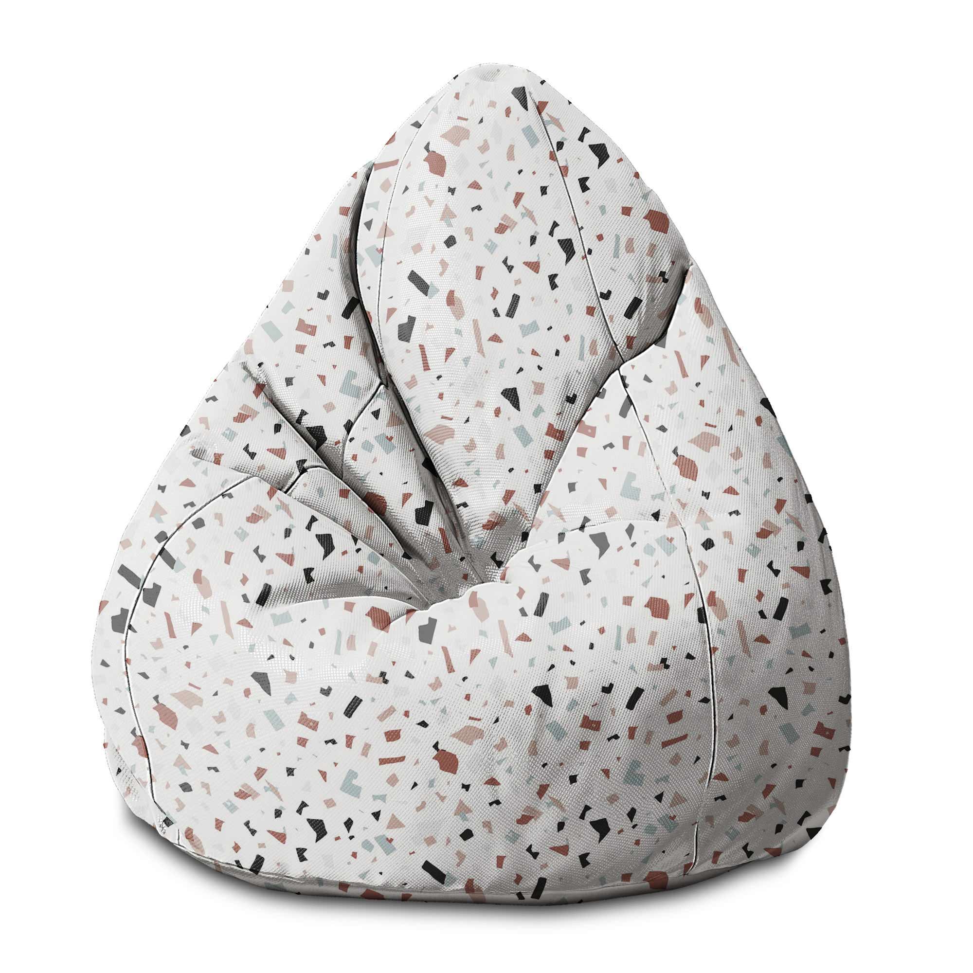 Pearshape Brown Terrazzo Pouf-S-Velvet