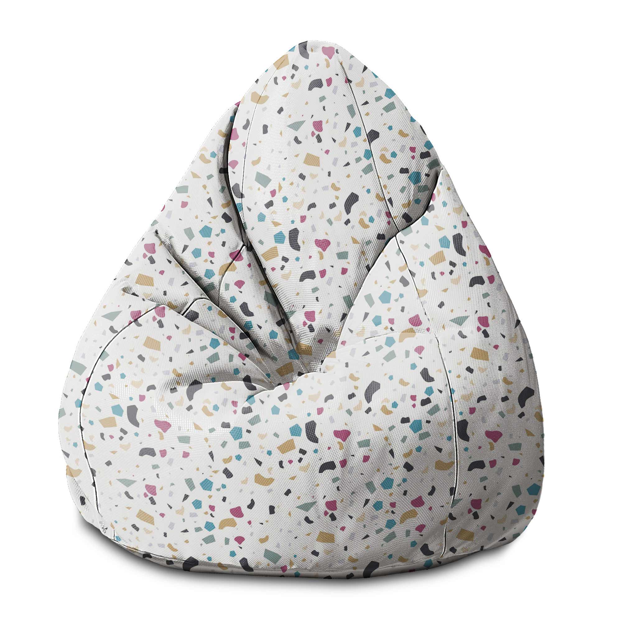 Pearshape Pouf Colorful Terrazzo-S-Velvet