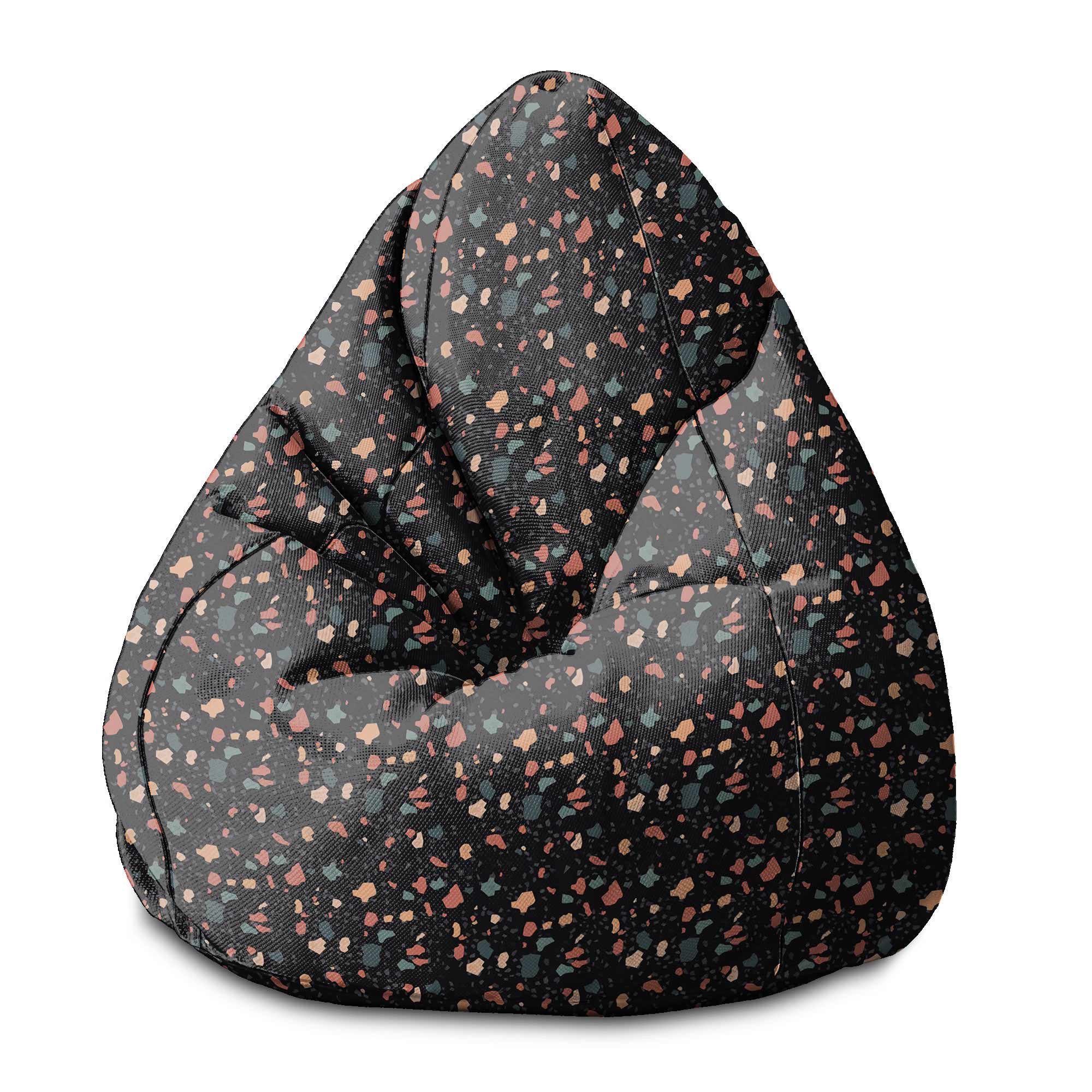Puf Pearshape Dunkler Terrazzo