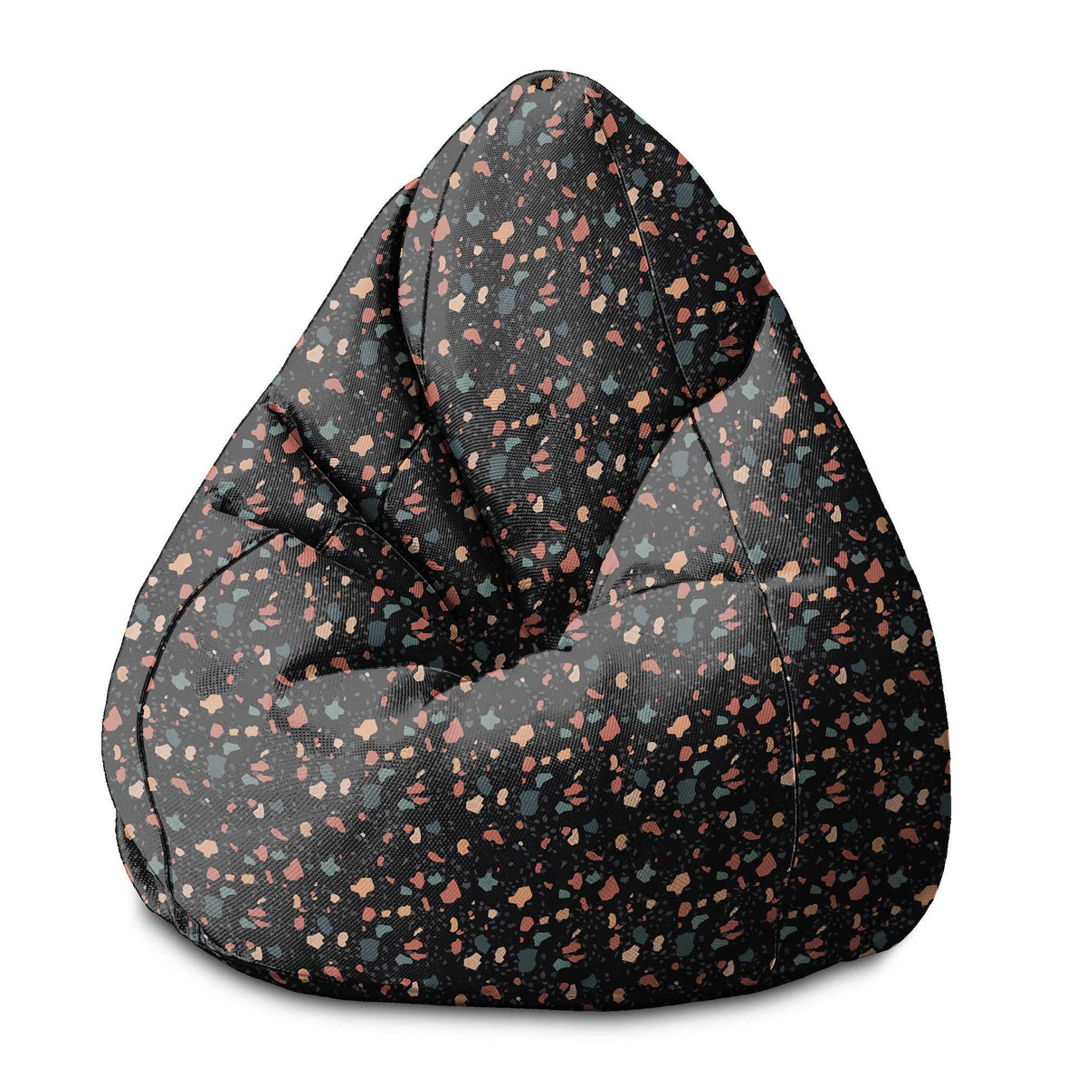 Sitzsack Birnenform Dunkles Terrazzo-M-Samt