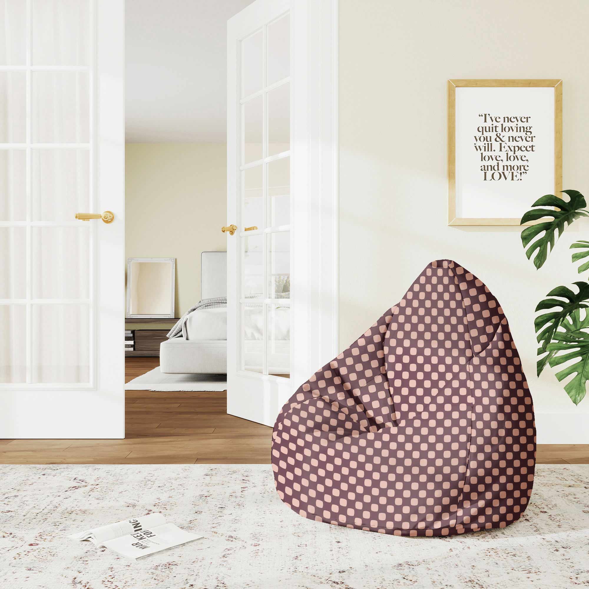 Puf Pearshape Geometric Squares-M-Velvet