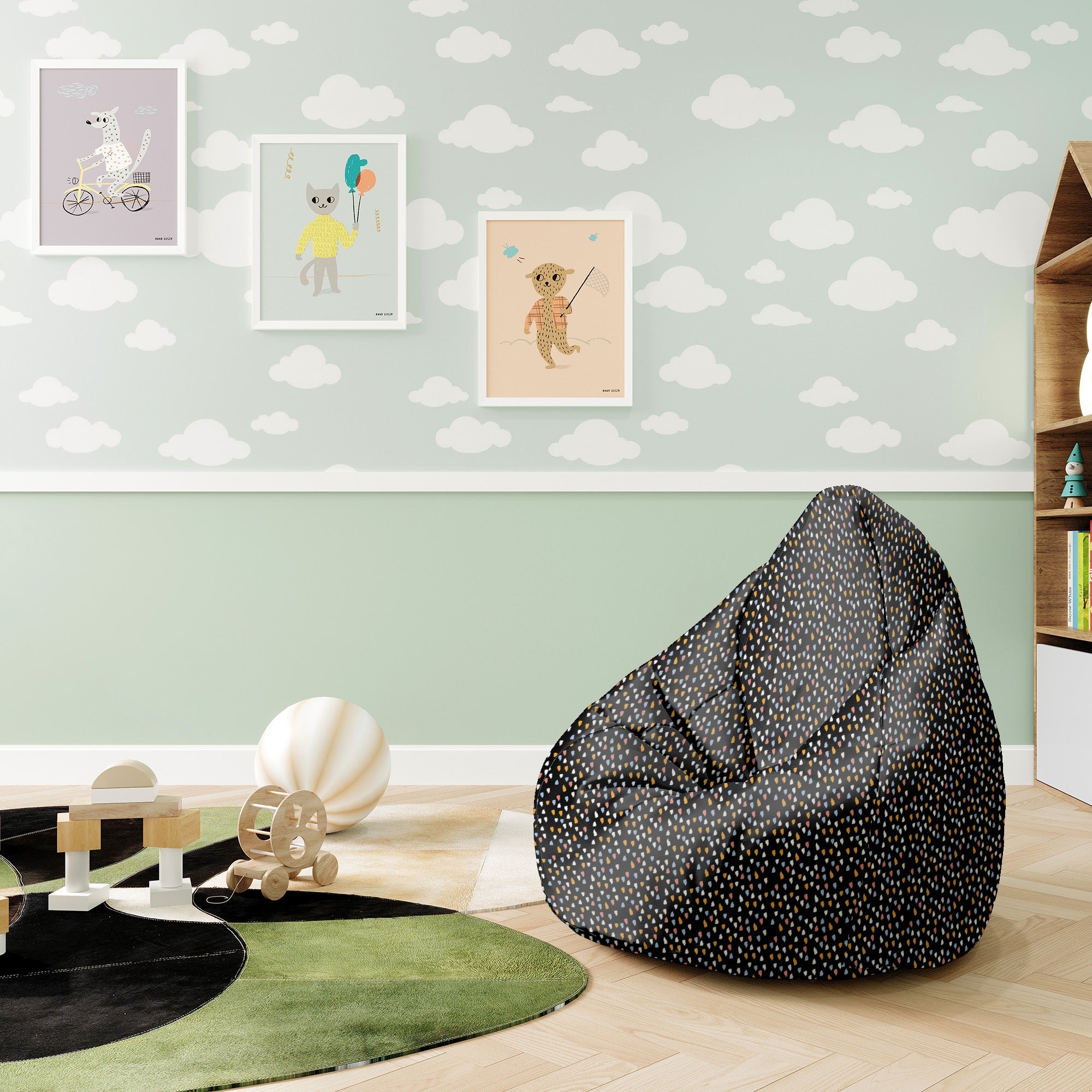 Sitzpouf Birnenform Abstraktes Design