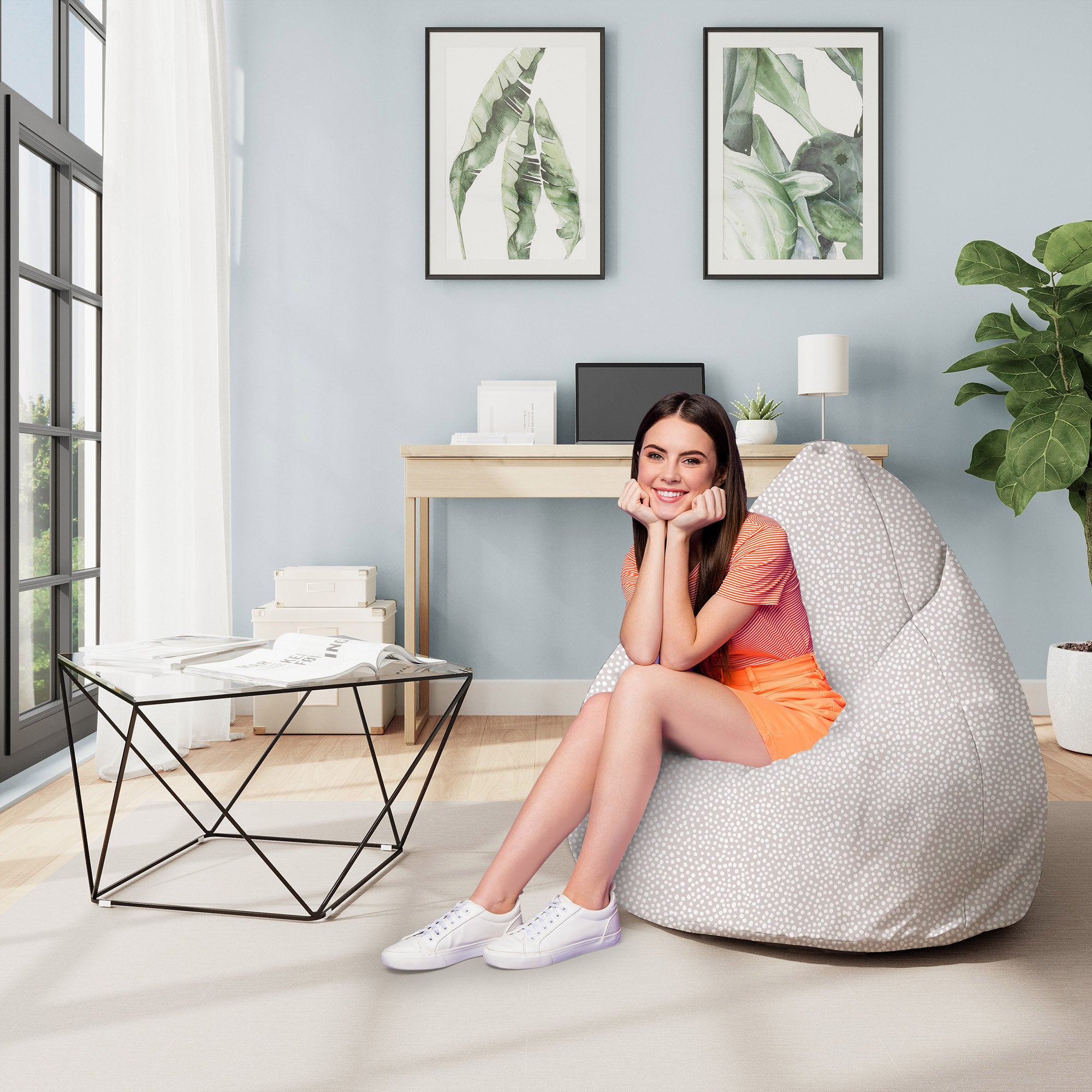 Sitzpouf Birnenform Abstrakte Erddots-M-Samt