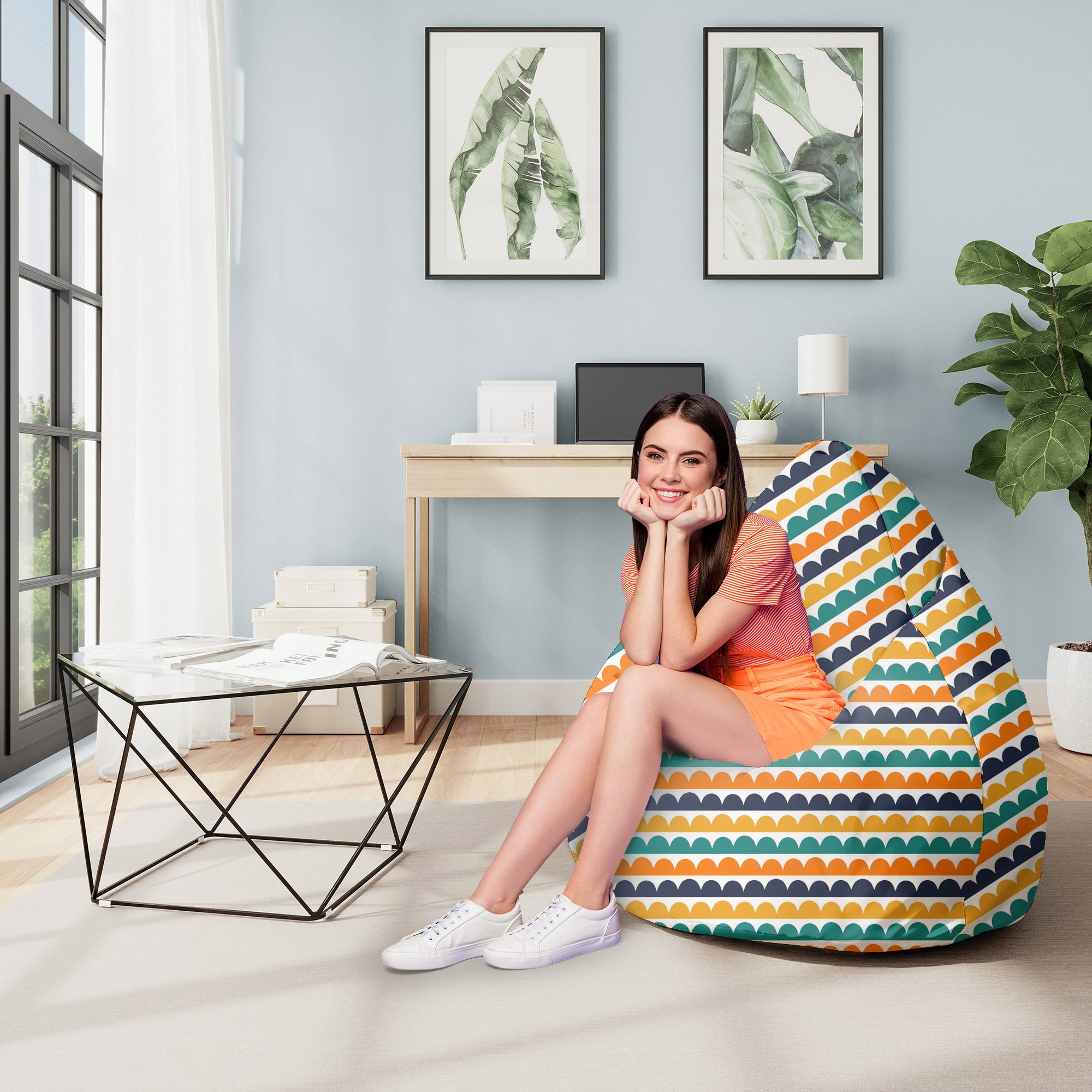 Puf Pearshape Abstract Half Dots-S-Velvet