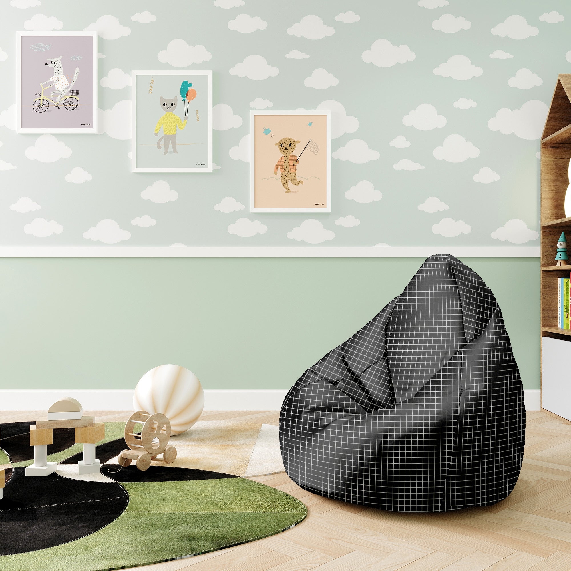 Sitzpouf Birnenform Ästhetisches Raster-S-Oxford