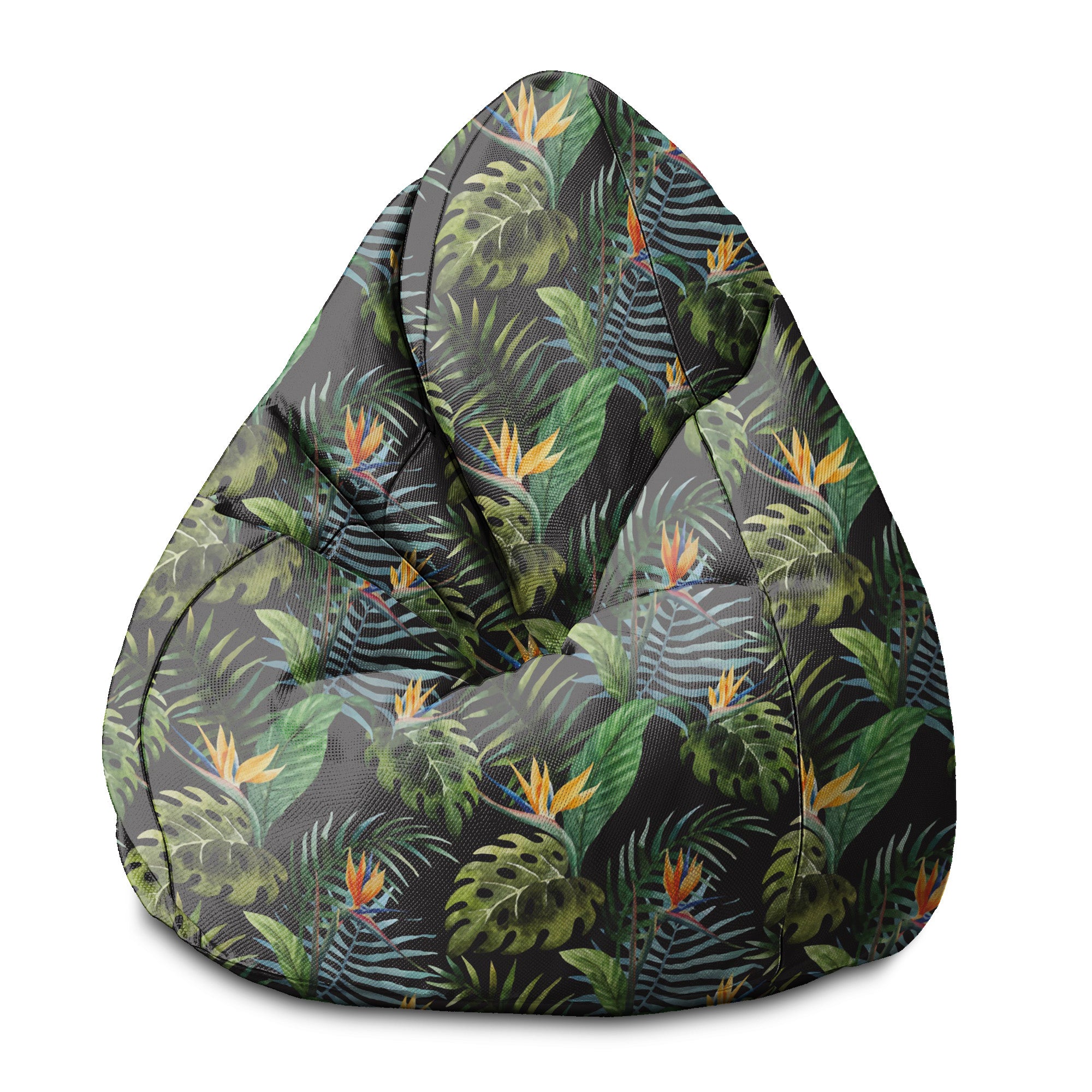 Sitzpouf Birnenform Aquarell auf Schwarz