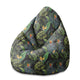 Sitzpouf Birnenform Aquarell auf Schwarz-M-Samt