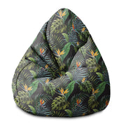 Sitzpouf Birnenform Aquarell auf Schwarz-S-Oxford