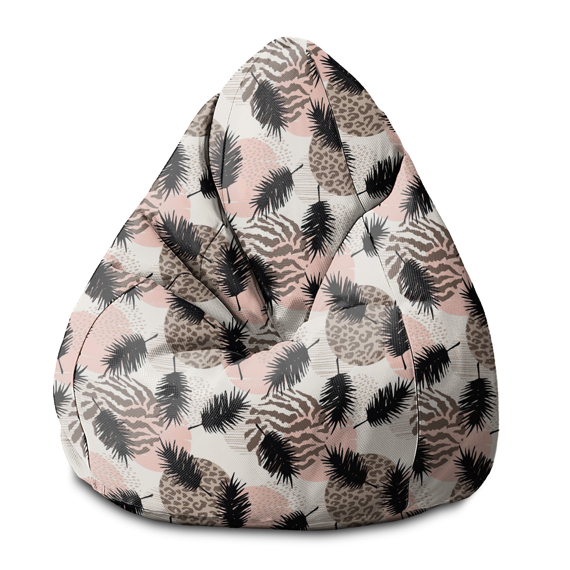 Sitzpouf Birnenform Tier- und Tropisch Geometrisch