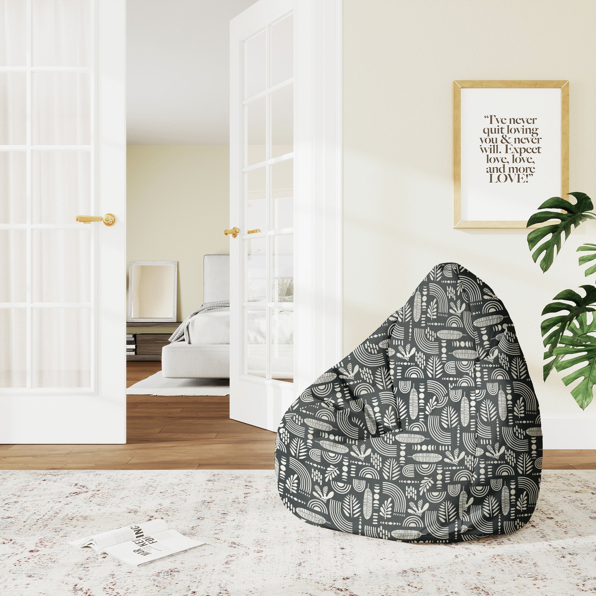 Sitzpouf Pearshape Artistic Abstract Art-M-Oxford