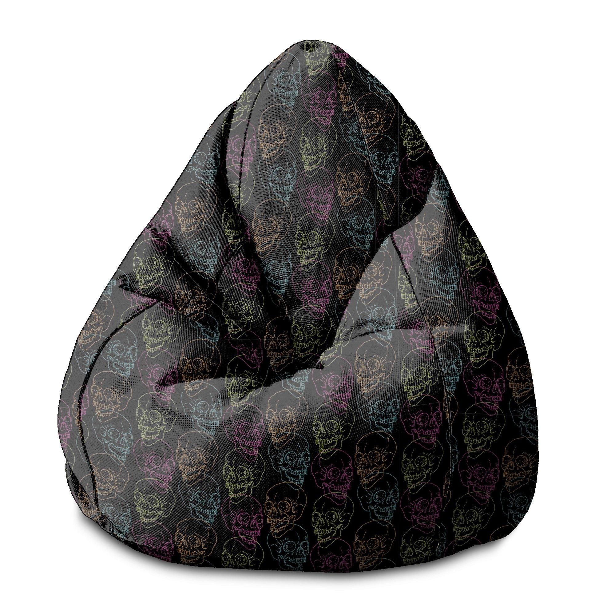 Puf Birnenform Schwarzer Totenkopf