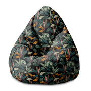 Pearshape Pouf Black Tropical Forest-S-Velvet