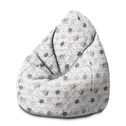 Puf Birnenform Chevron und Blumen-M-Oxford