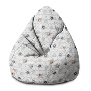 Puf Birnenform Chevron und Blumen-S-Samt