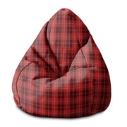 Sedací vak Pearshape Vianočný červený kockovaný