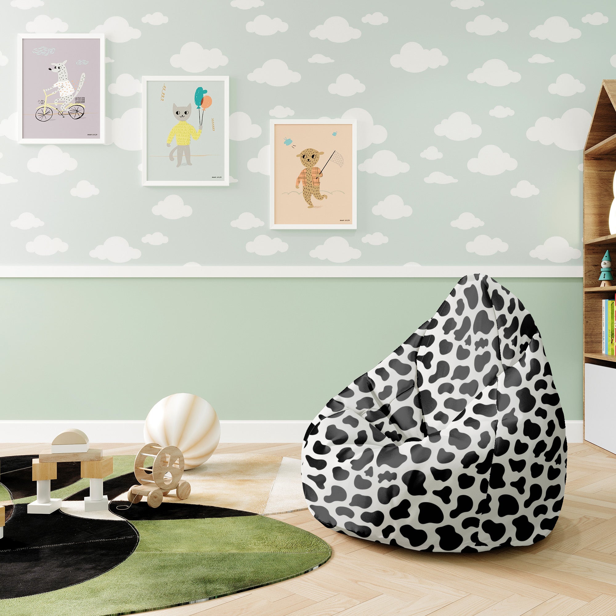 Puf Pearshape Cow Print