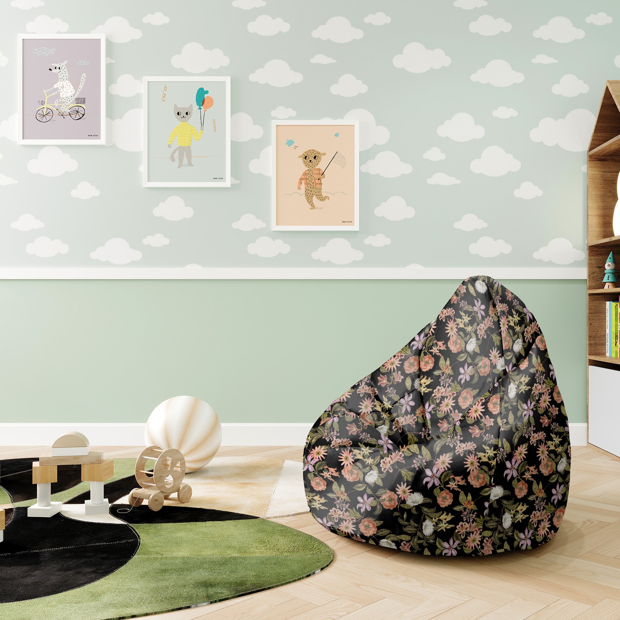 Pearshape Pouf Dark Jungle