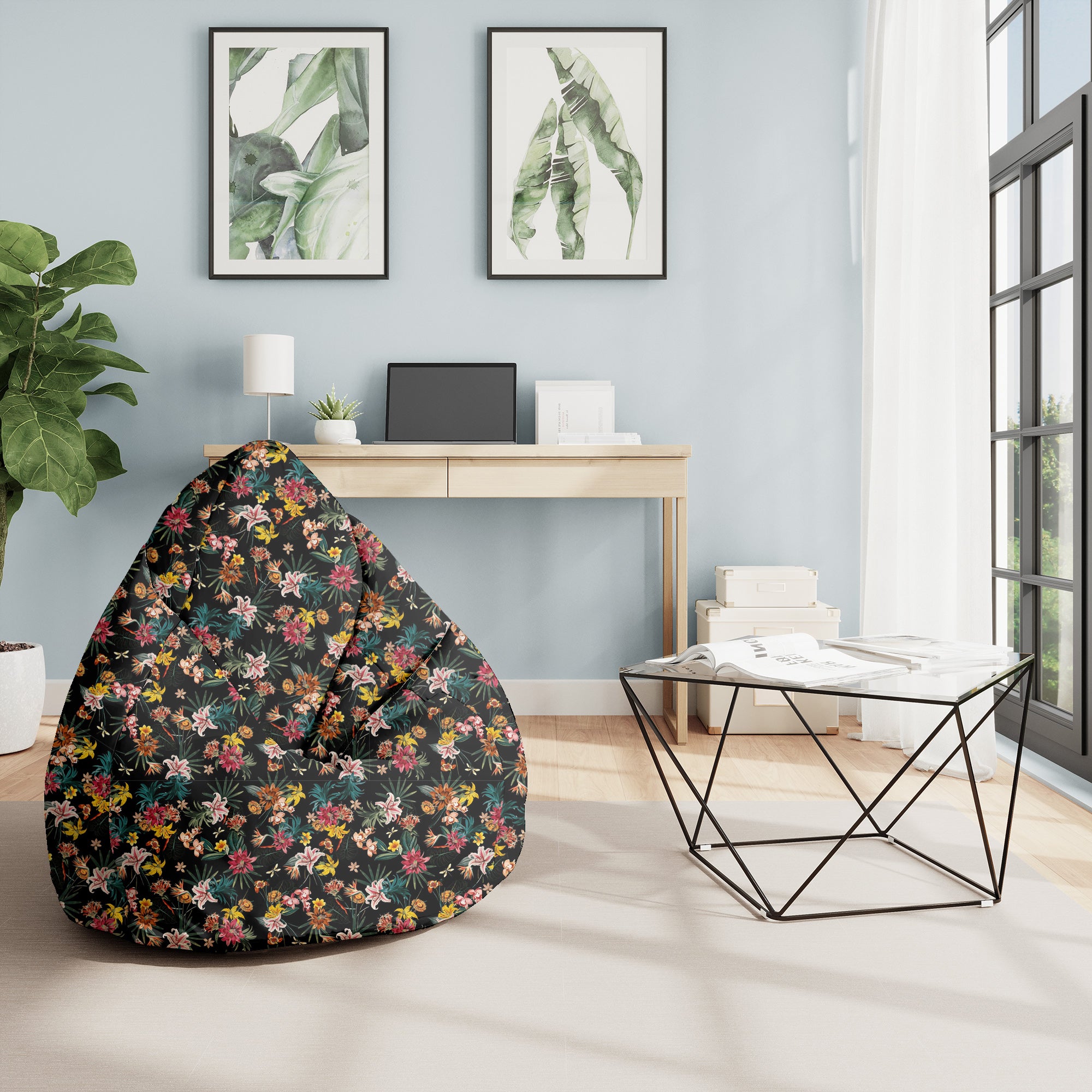 Puf Pearshape Dunkler Dschungel-M-Samt