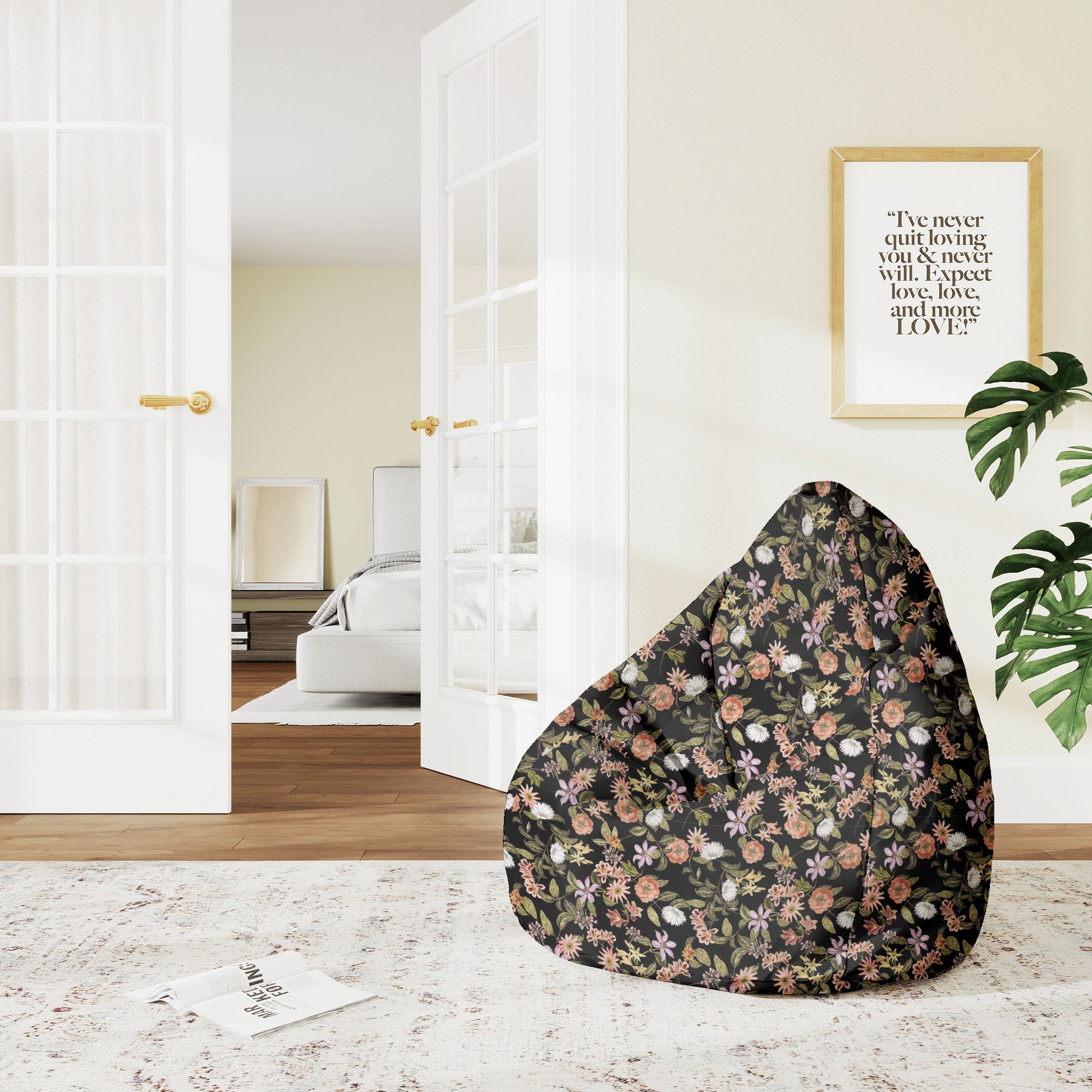 Puf Pearshape Dark Jungle Pattern-M-Oxford