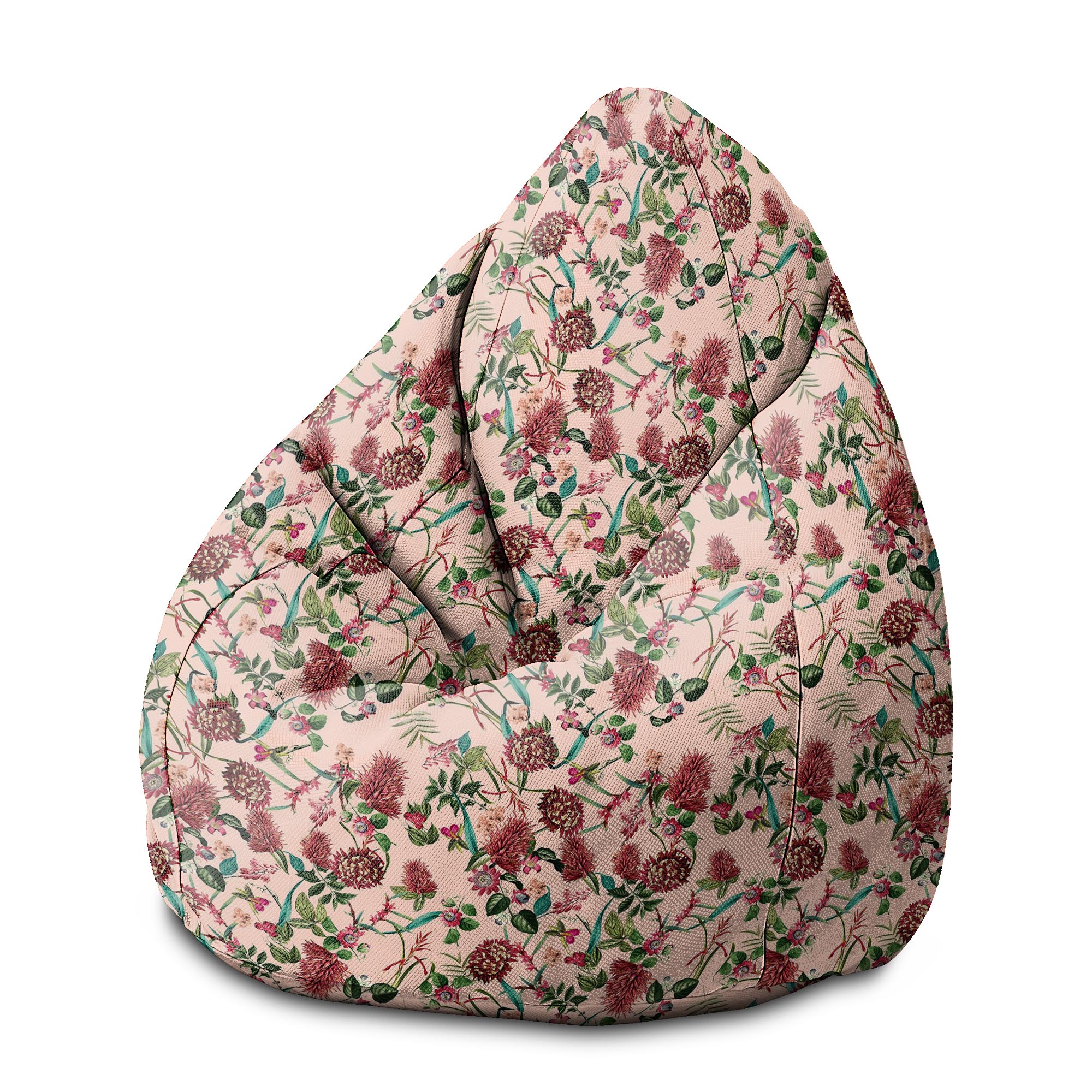 Puf Birnenform Dunkler Dschungel Pink-M-Samt