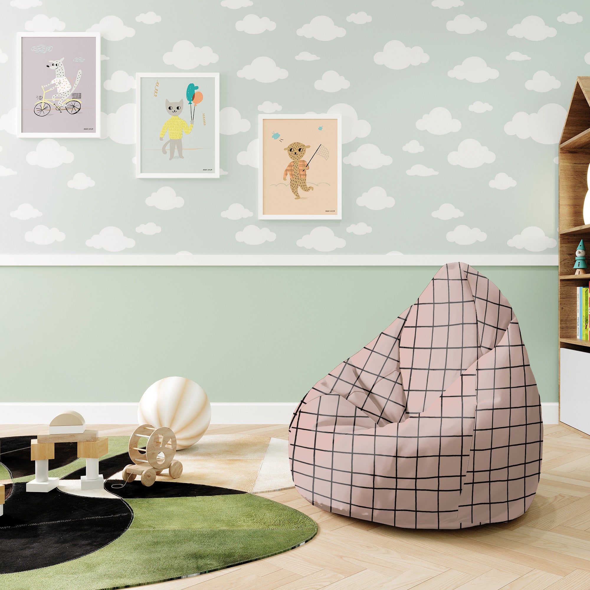 Puf Birnenform Verzerrtes Pink