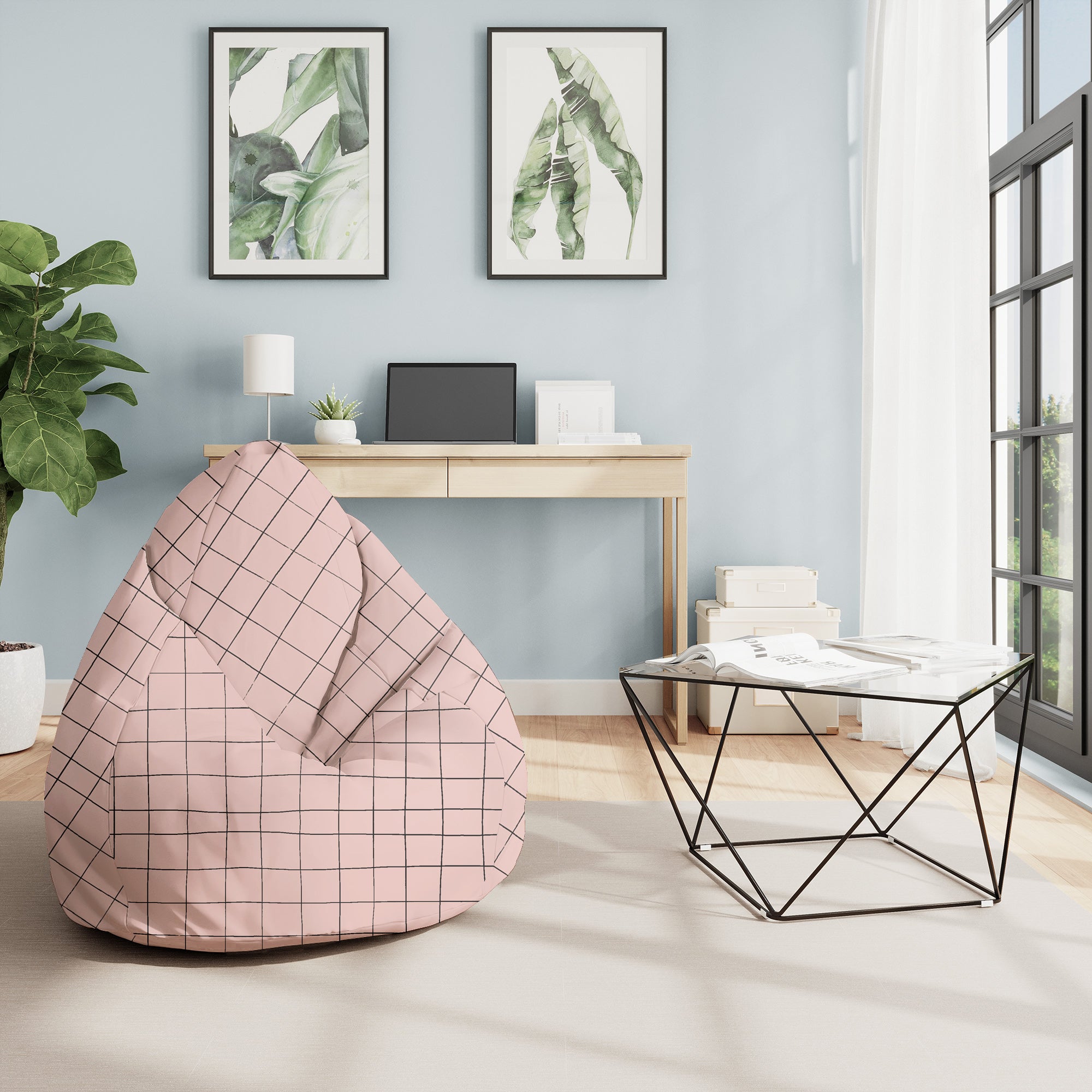 Puf Birnenform Verzerrtes Pink-M-Oxford