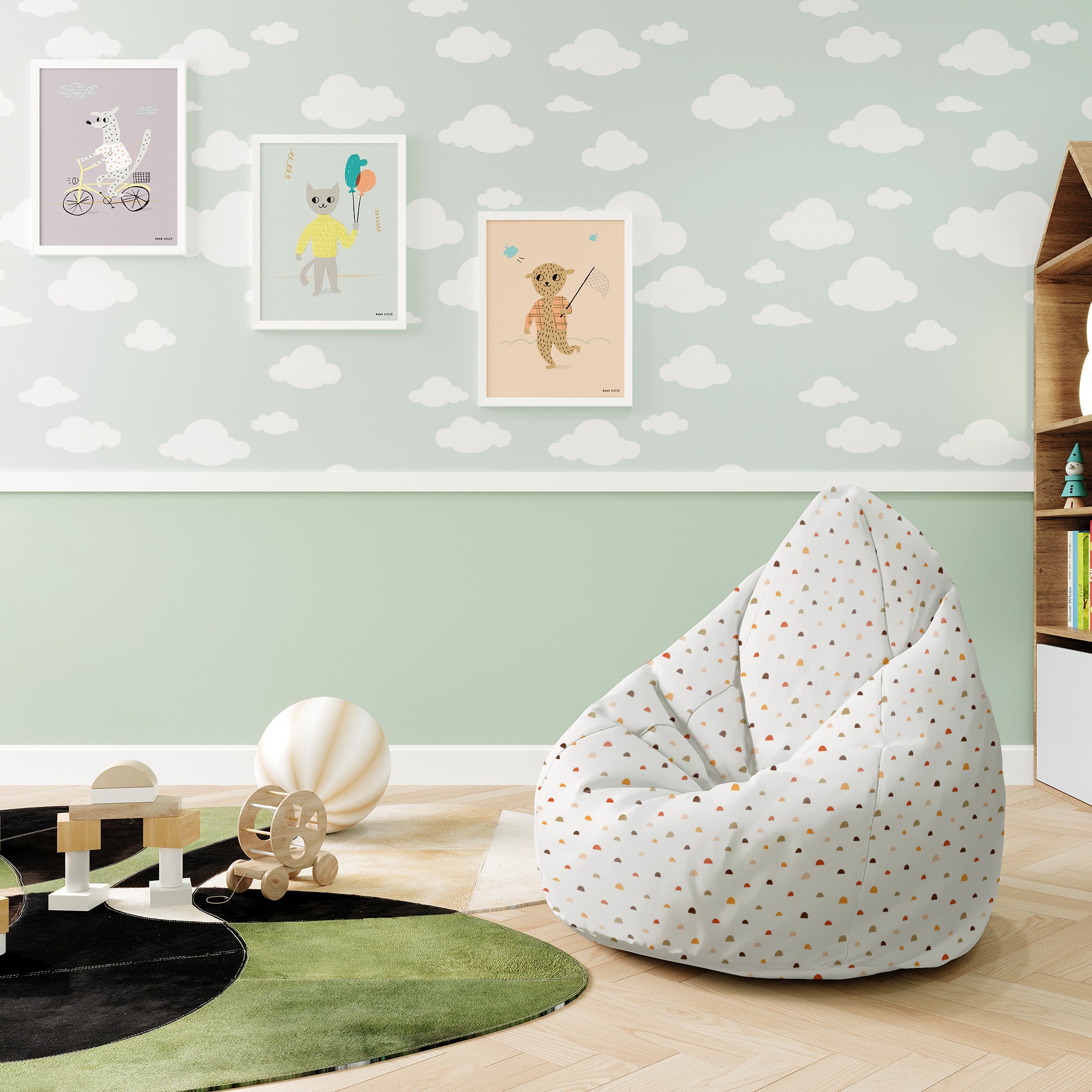 Pearshape Pouf Doodle Shapes-S-Velvet