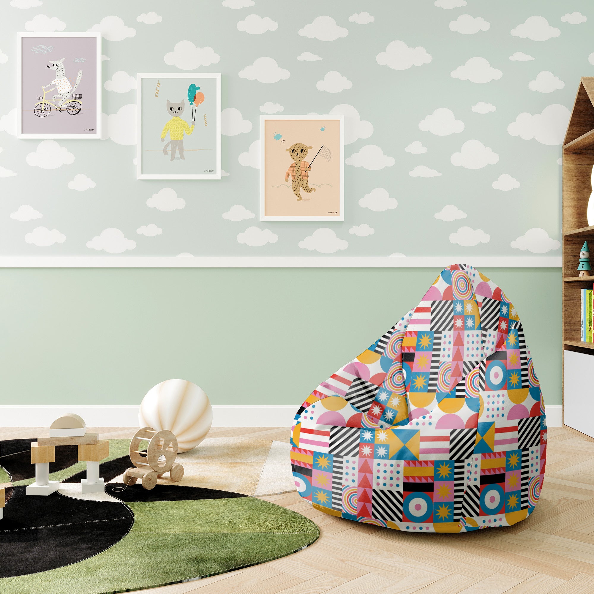 Puf Pearshape Geometrisches Mosaik
