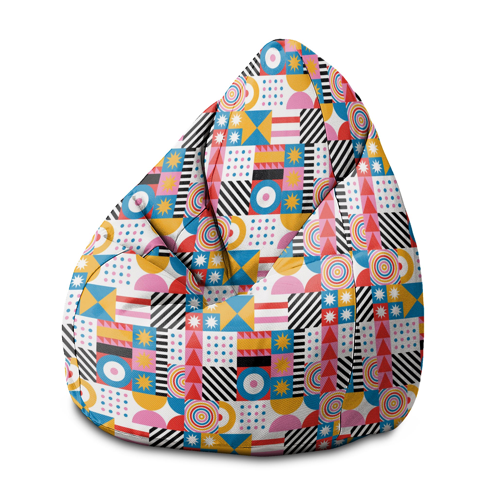 Puf Pearshape Geometric Mosaic-M-Velvet