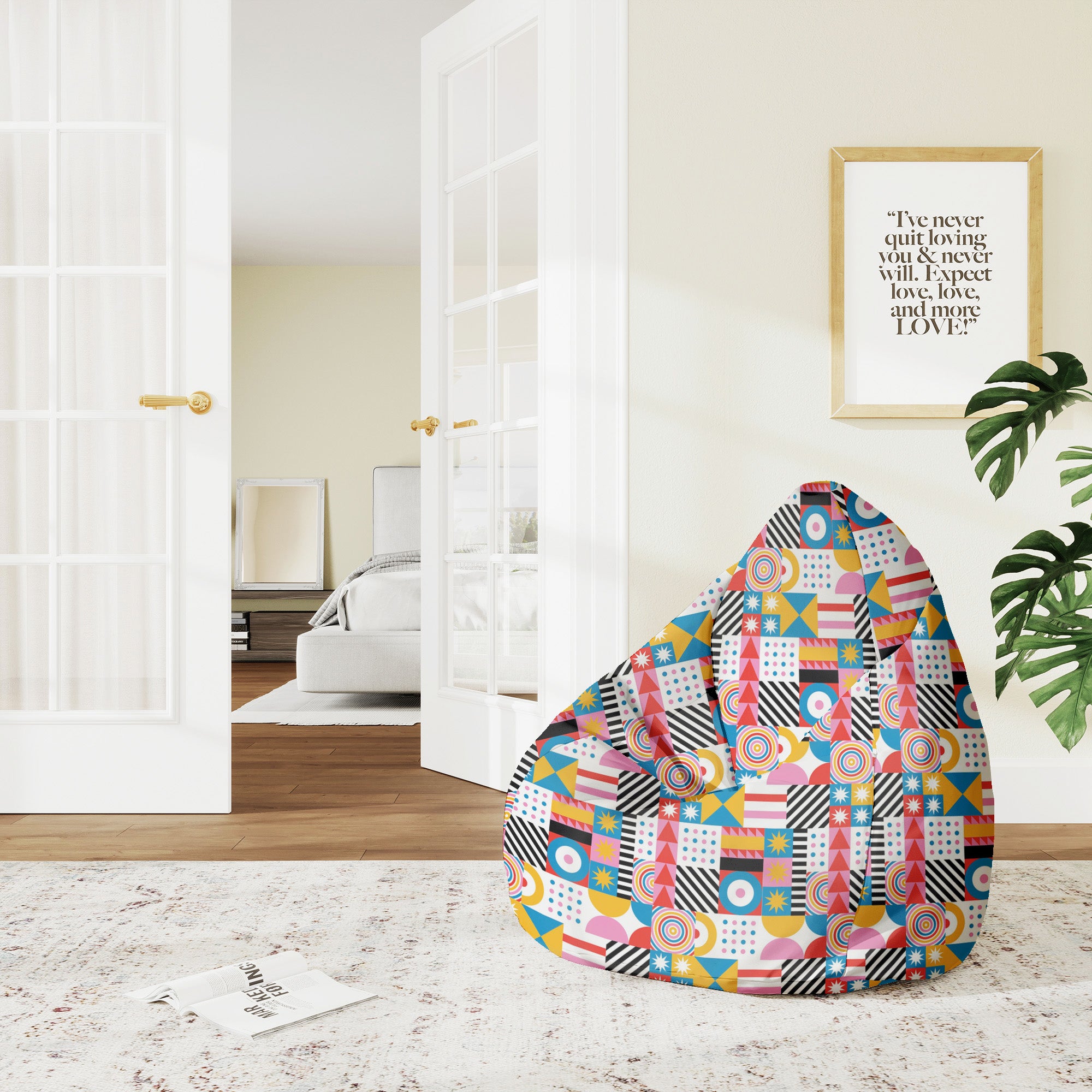 Puf Pearshape Geometric Mosaic-M-Velvet