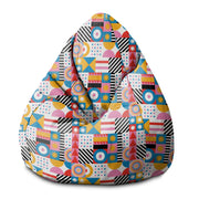 Puf Pearshape Geometrisches Mosaik-S-Samt