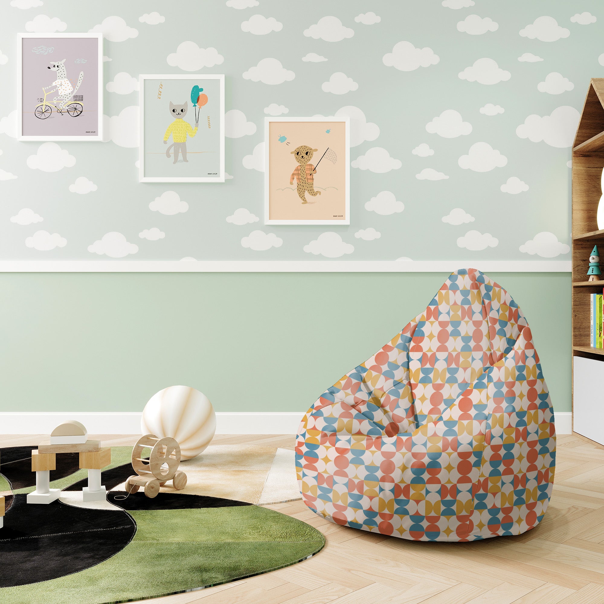 Puf Pearshape Geometrisches Retro