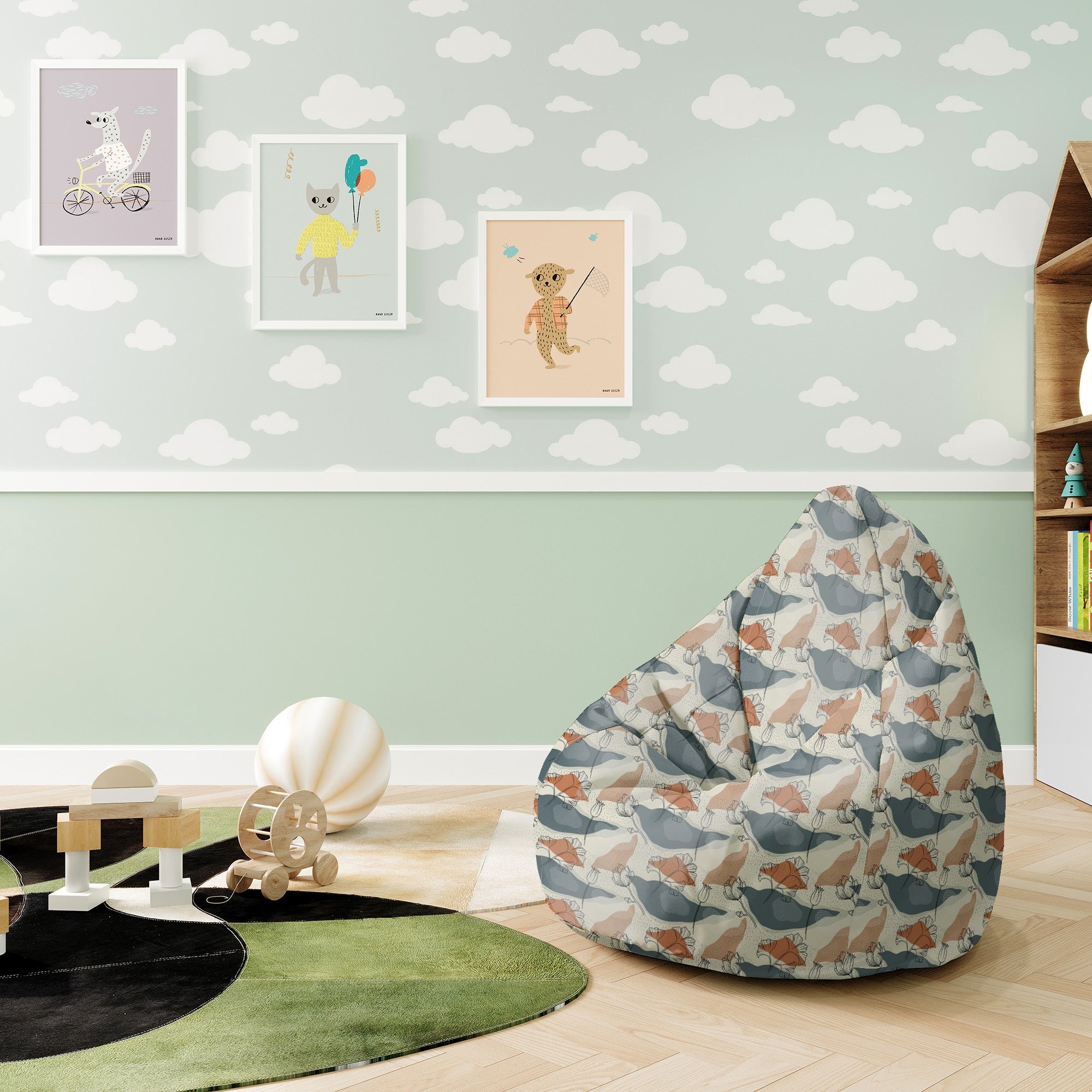 Puf Pearshape Ginko-S-Samt