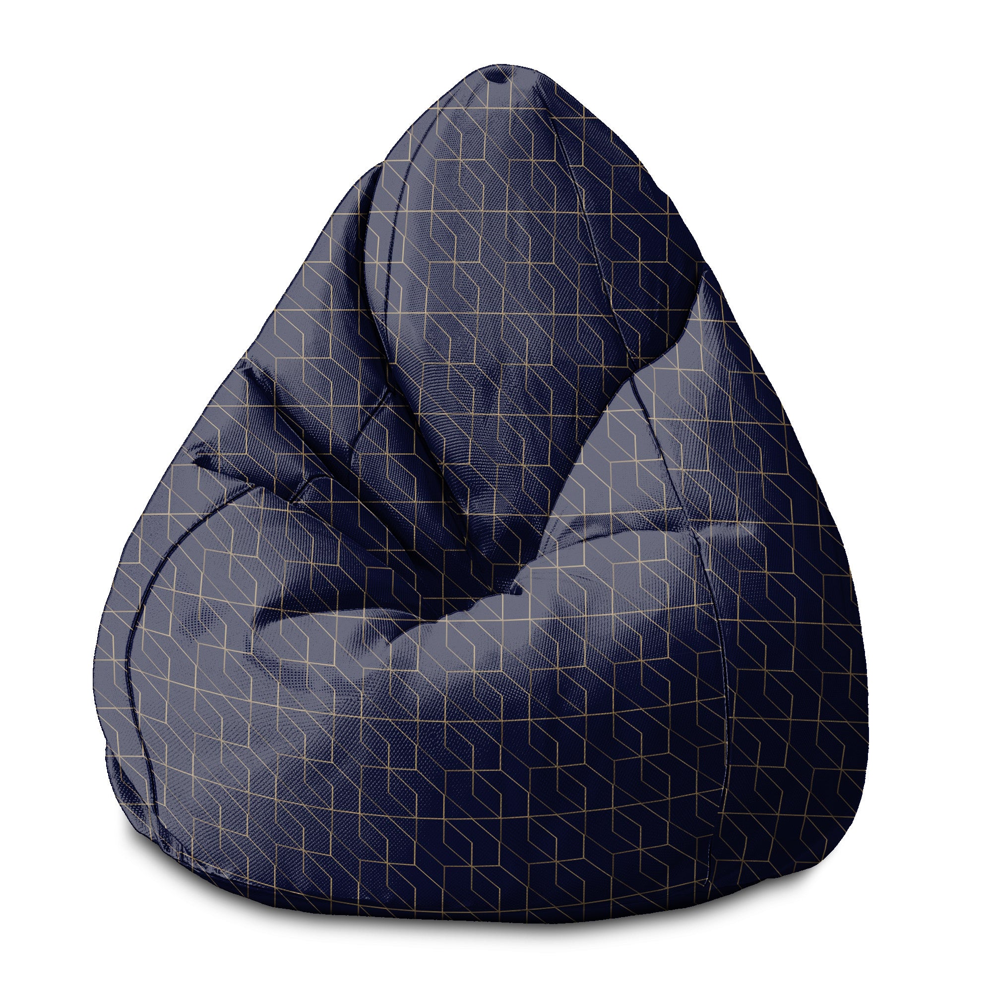 Puf Pearshape Gold Luxus Muster-S-Samt