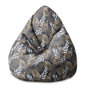 Sitzpouf Birnenform Goldene Blätter-S-Samt