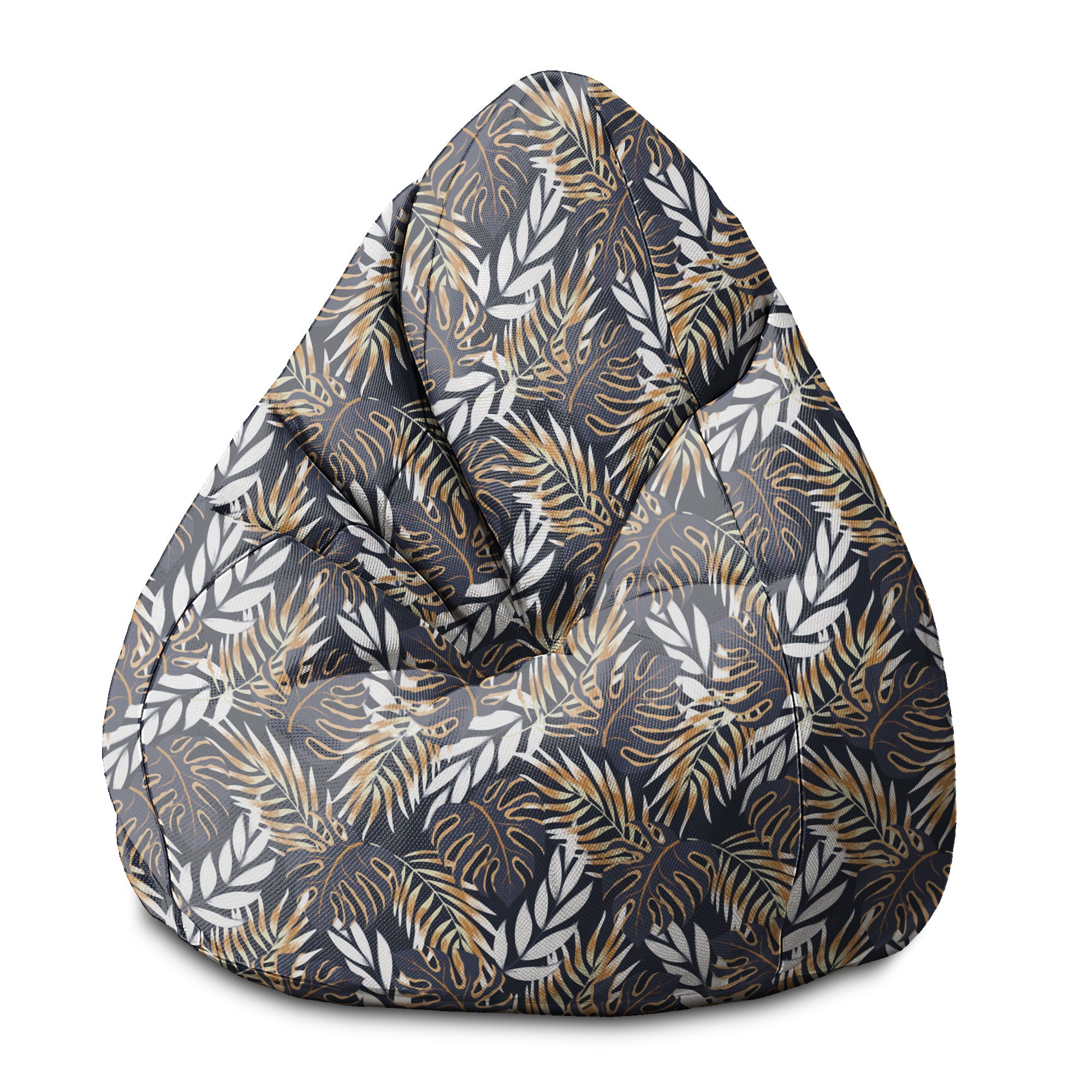 Sitzpouf Birnenform Goldene Blätter-S-Samt