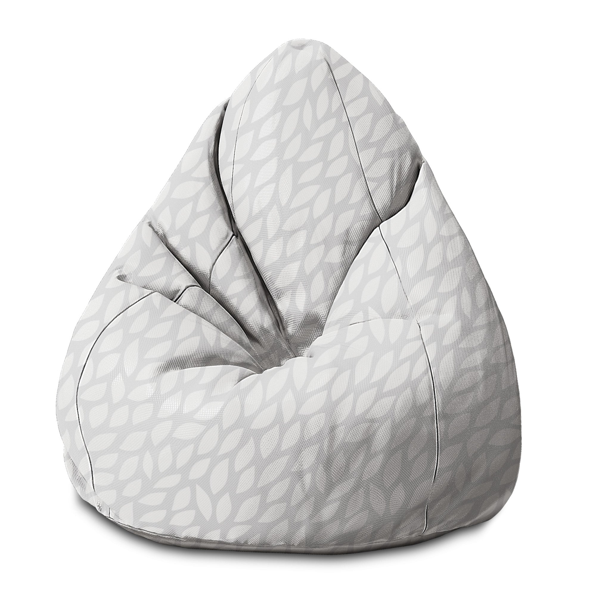 Puf Pearshape Graue Abstrakte Blätter
