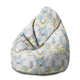 Puf Pearshape Grey Floral Pattern-M-Oxford