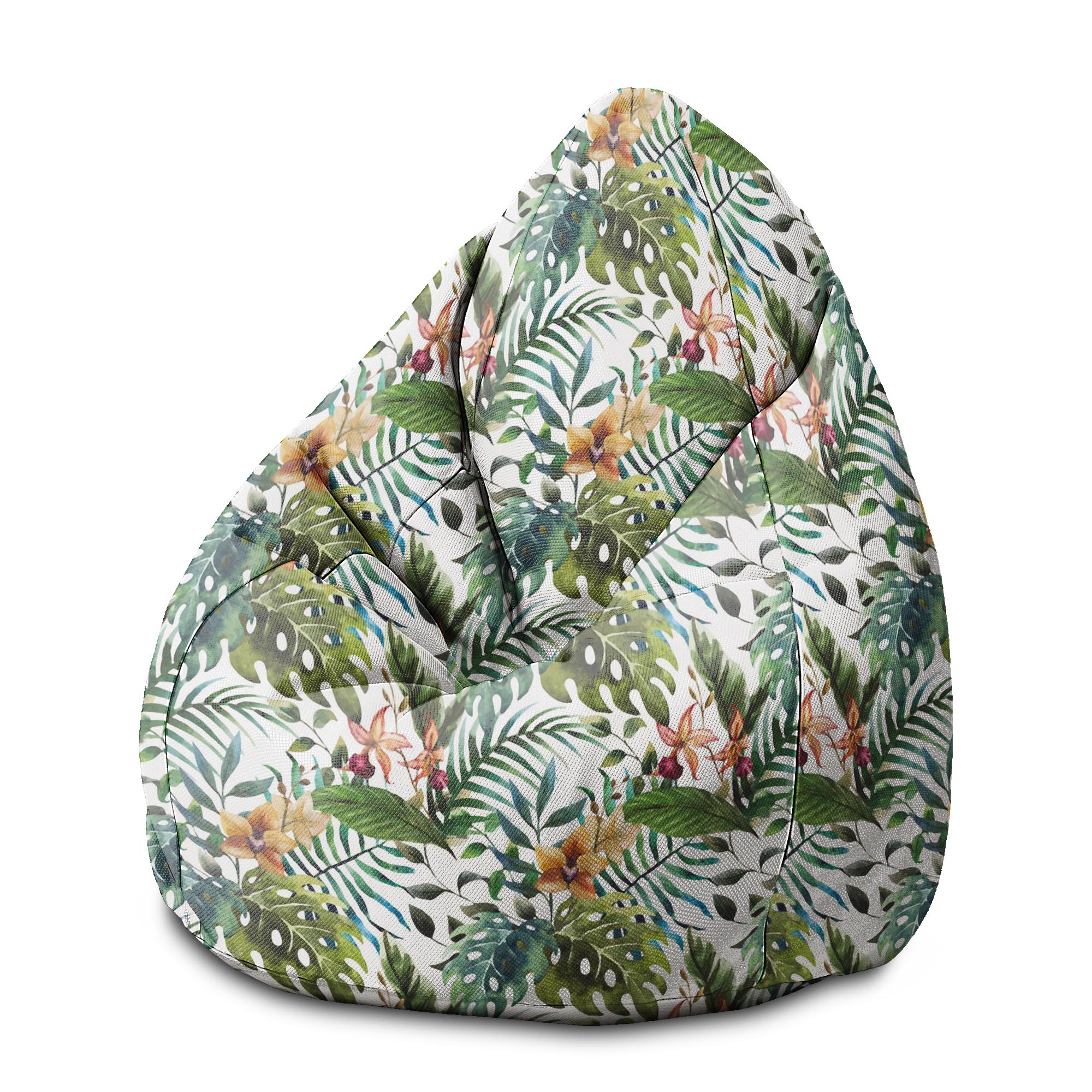 Pearshape Pouf Floral Watercolor-M-Velvet