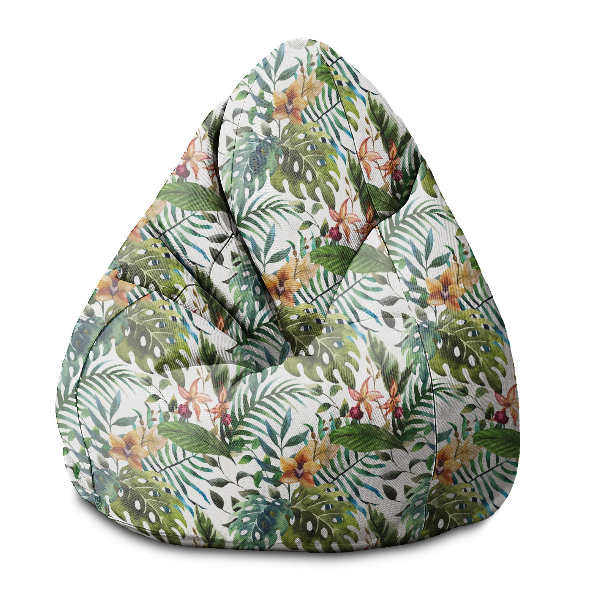 Pearshape Pouf Floral Watercolor-S-Velvet