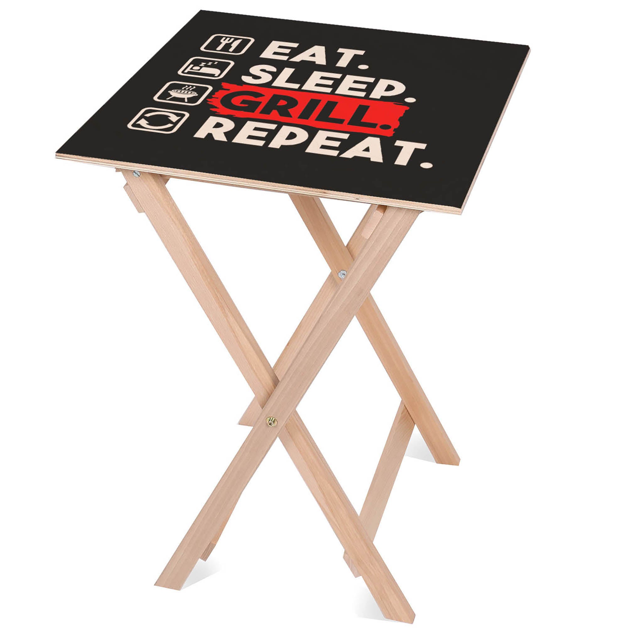 Holztisch Eat Sleep Grill-30x40 CM