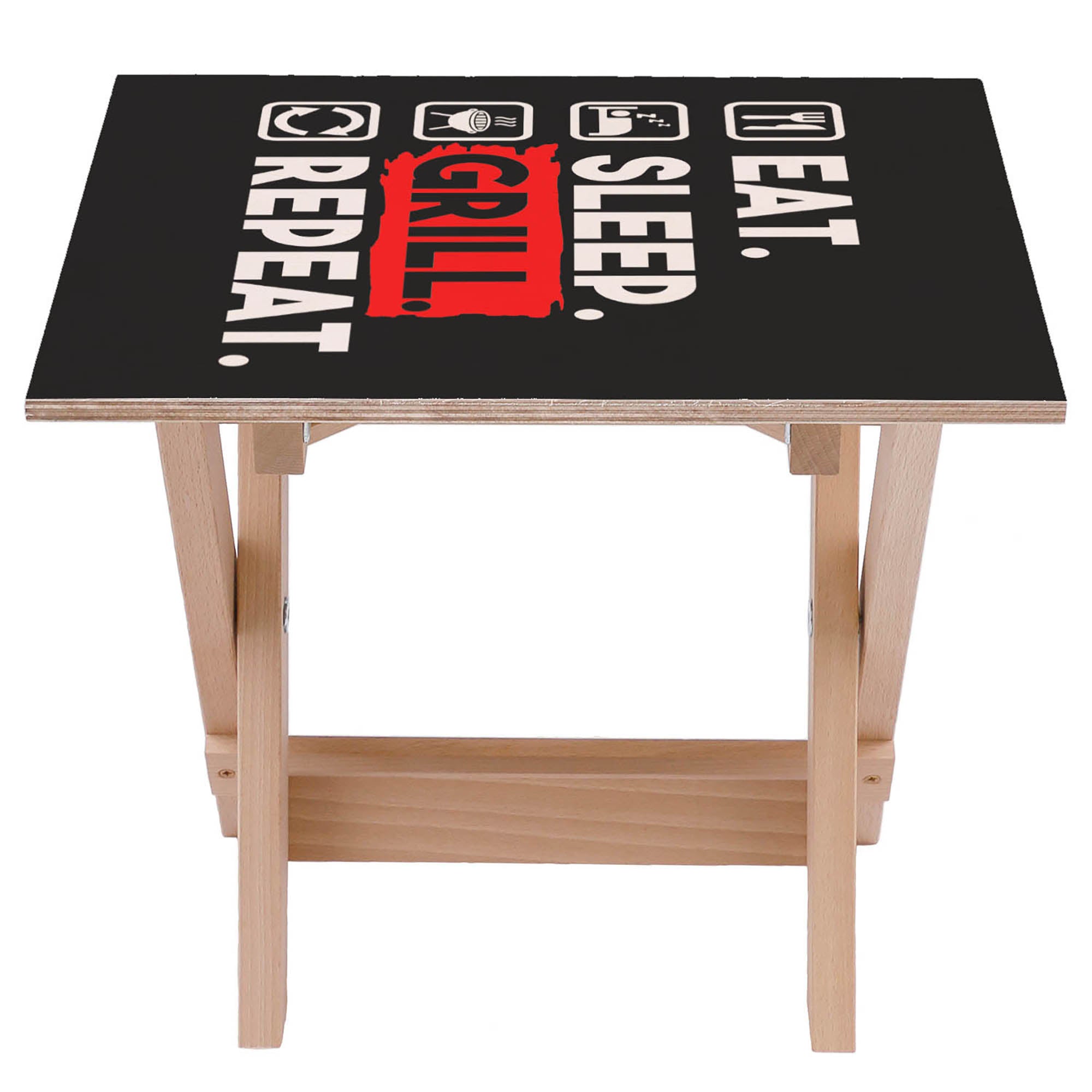 Holztisch Eat Sleep Grill-30x40 CM