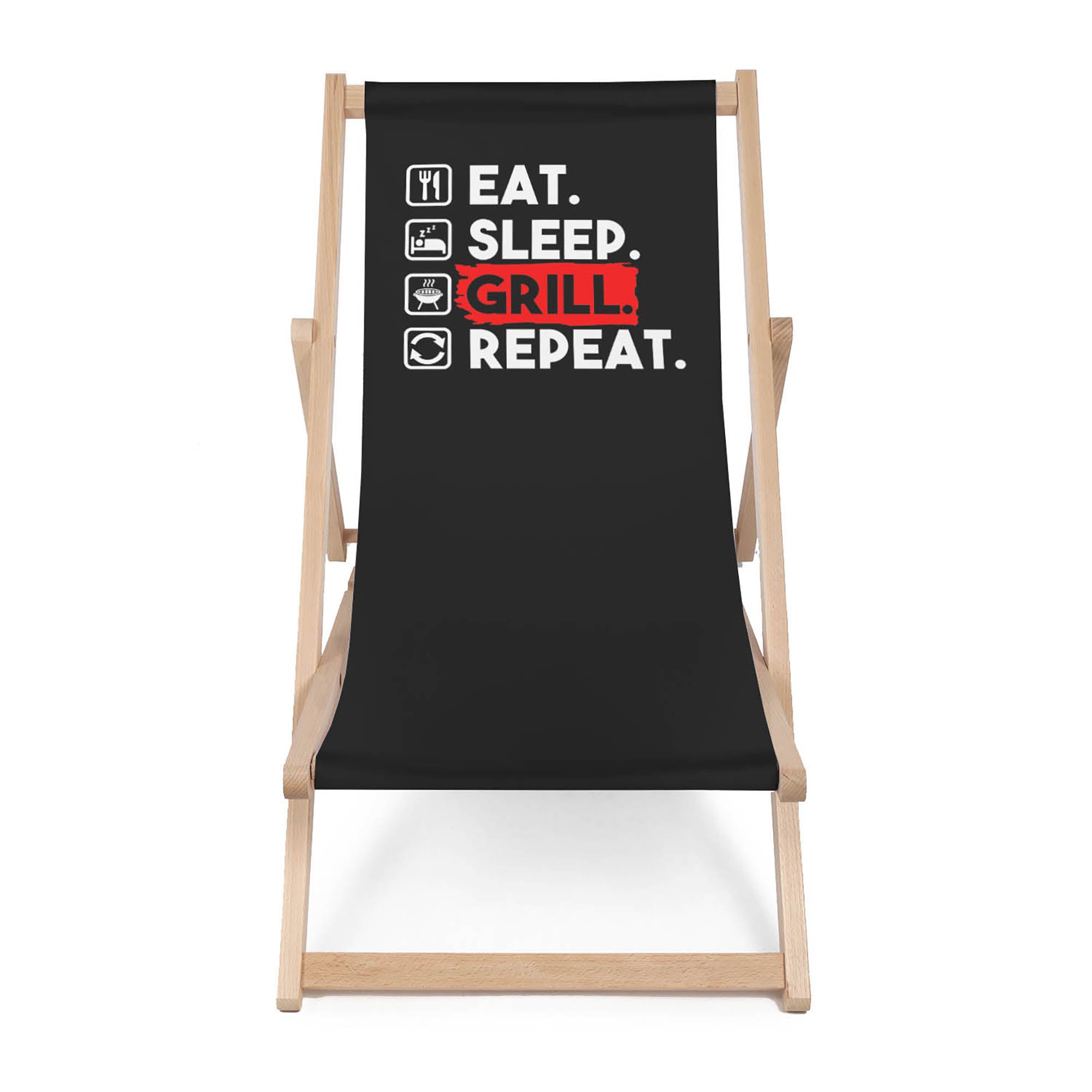 Holztisch Eat Sleep Grill-50x50 CM