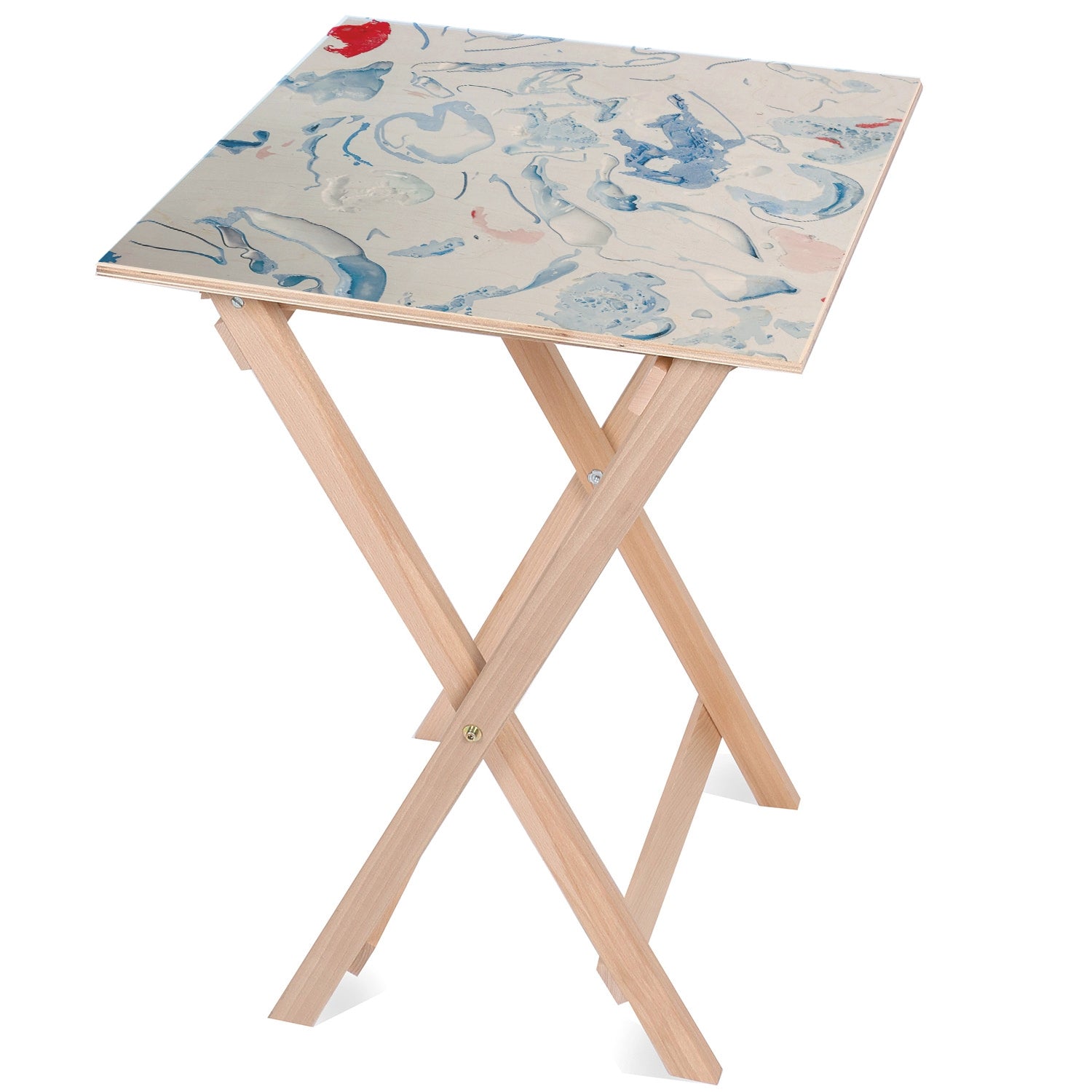 Holztisch Blau-50x50 CM