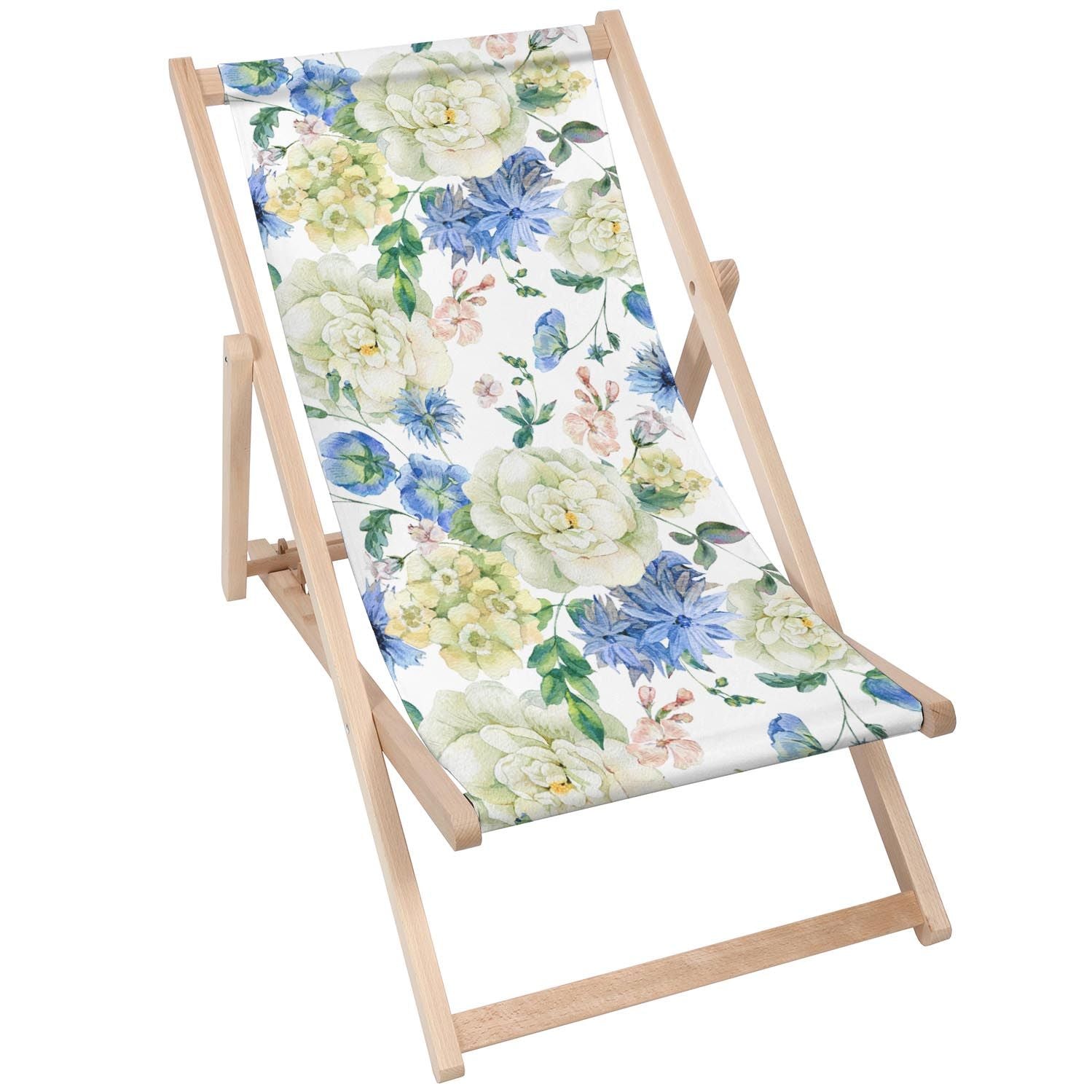 Holztisch Blau Wilde Blumen-30x40 CM