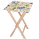 Holztisch Blau Wilde Blumen