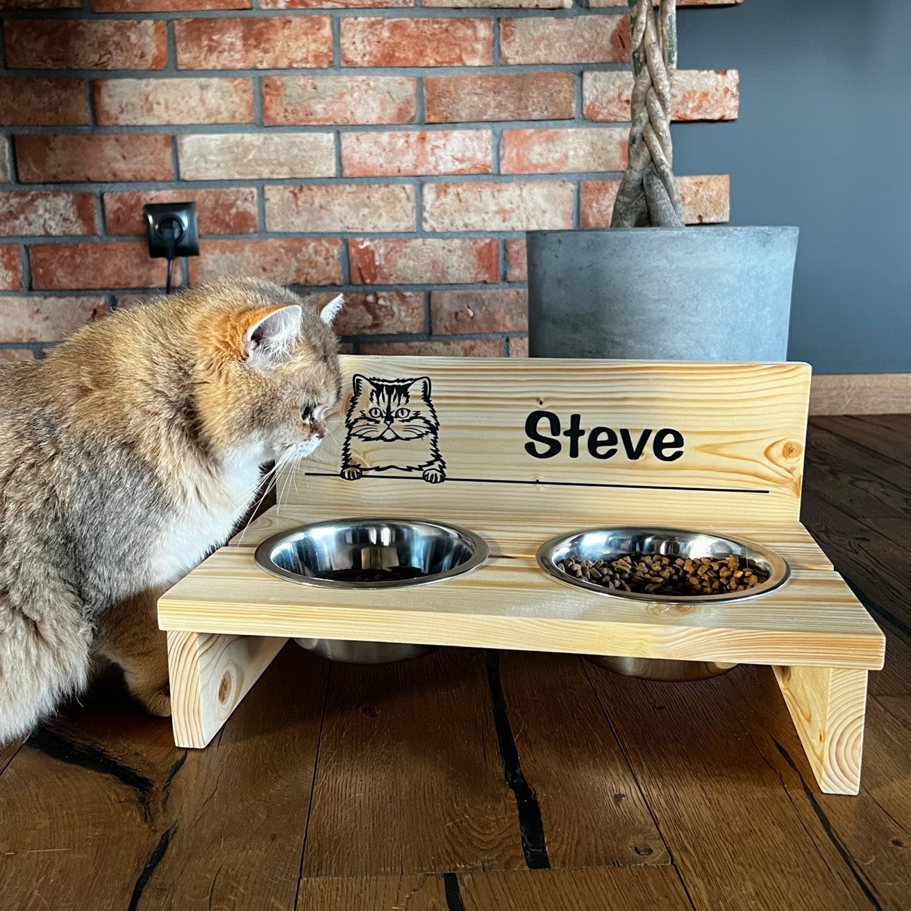 Cat Bowl Stand Australian Mist-L