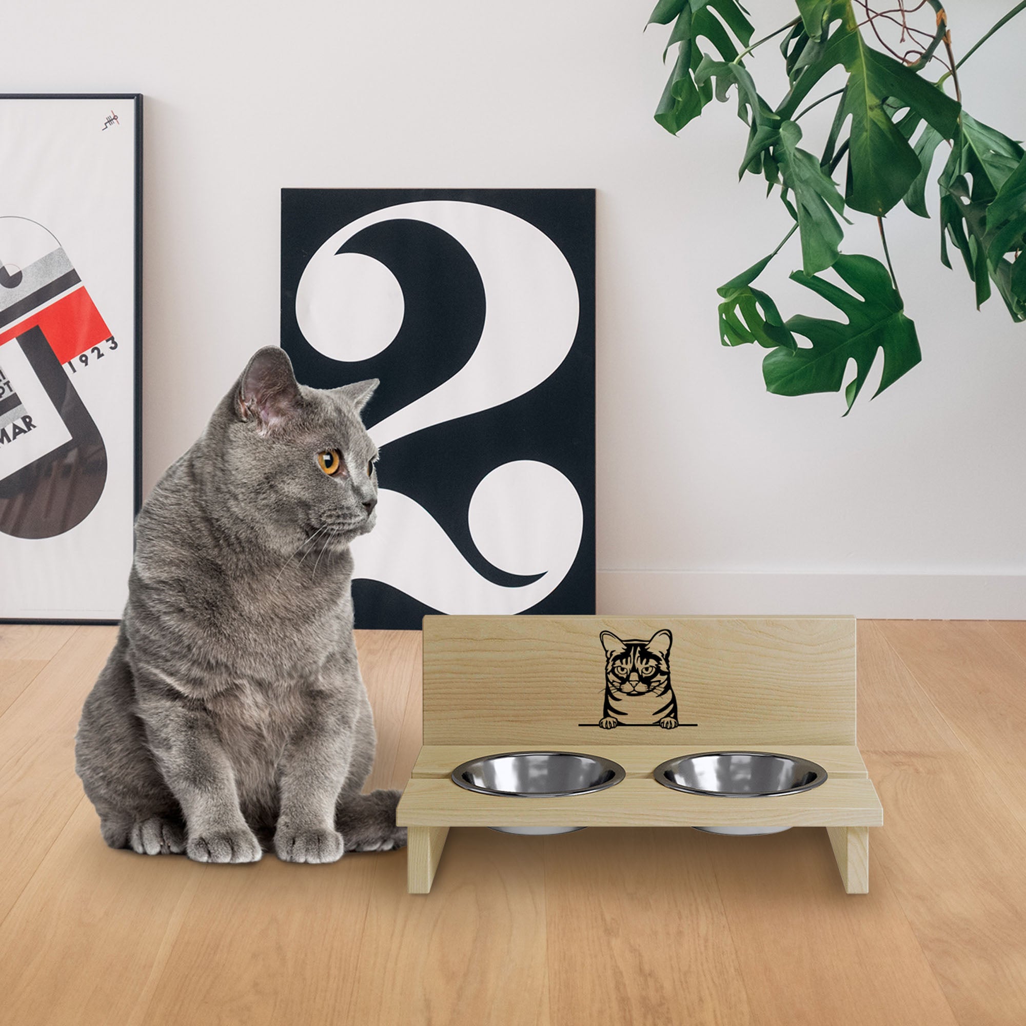 Cat Bowl Stand Australian Mist