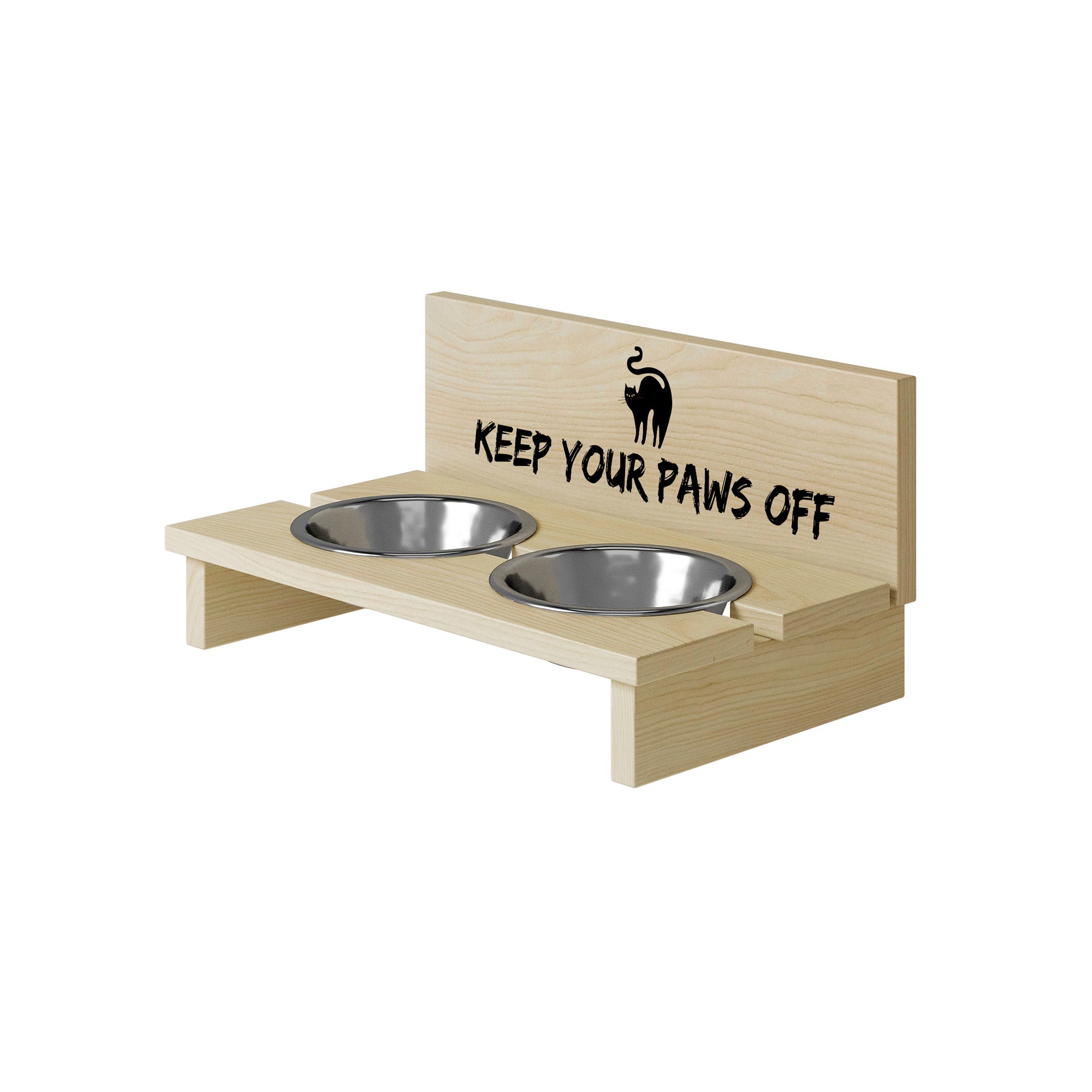 Cat Bowl Stand Keep your Paws off-S