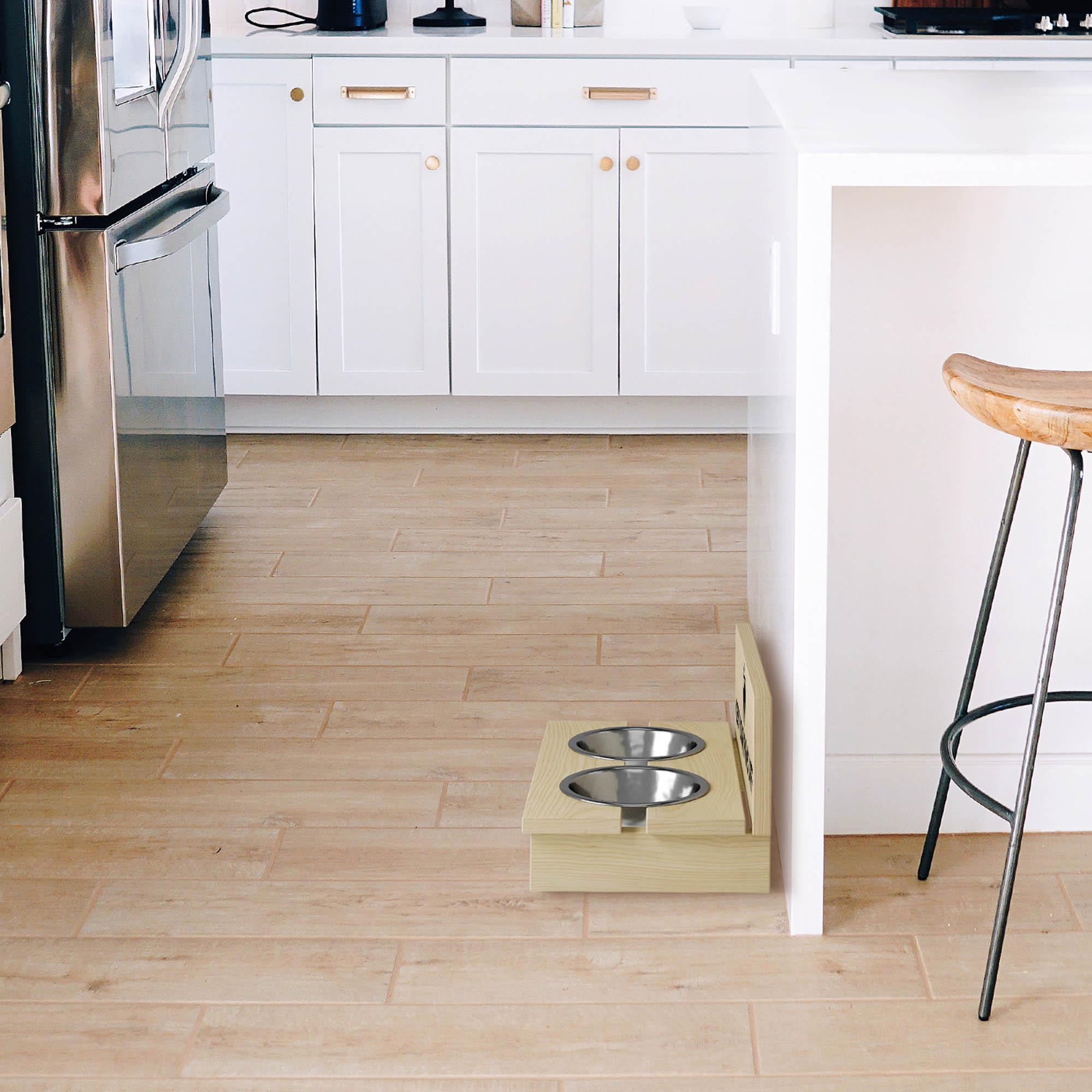 Cat Bowl Stand Keep your Paws off-S